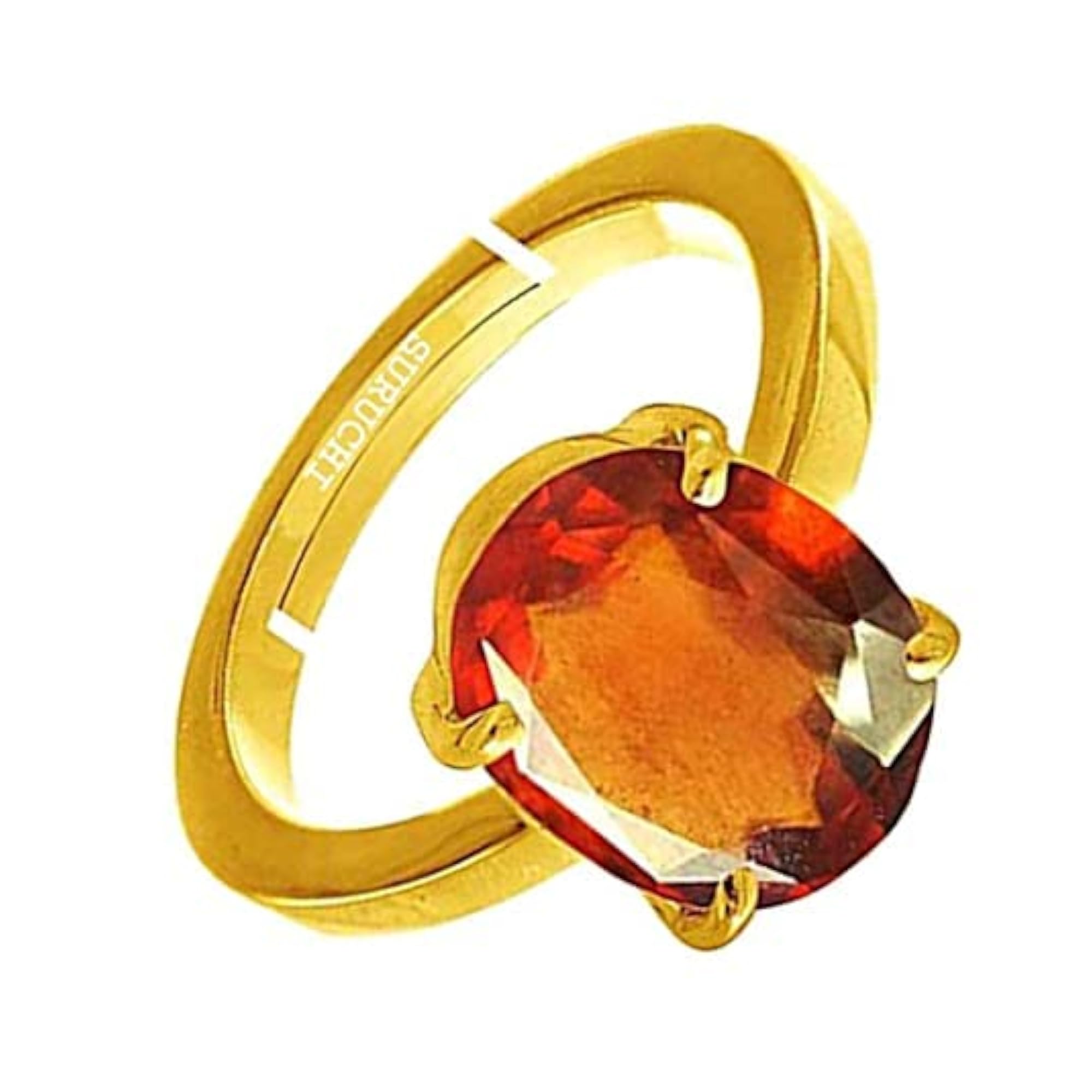 Women's Gold Plated Adjustable Hessonite Astrological Ring